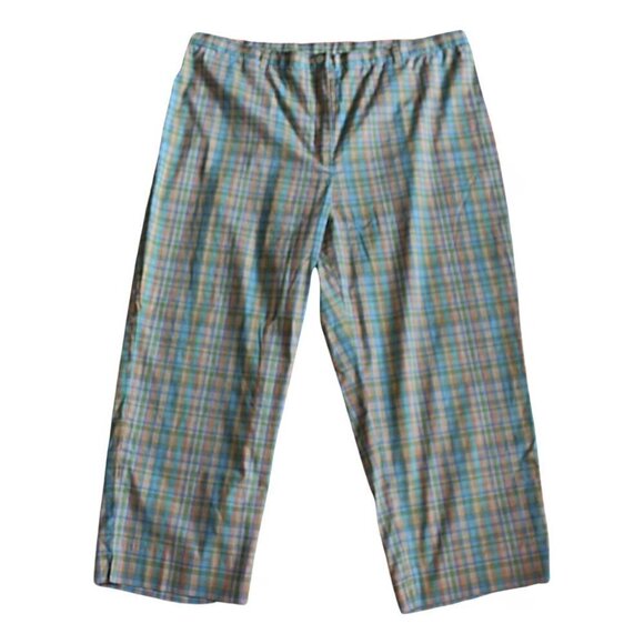 Lauren Ralph Lauren Pants - Ralph Lauren - Slim Crop Pants in Preppy Micro-Plaid, Geek Style - size 16 XL